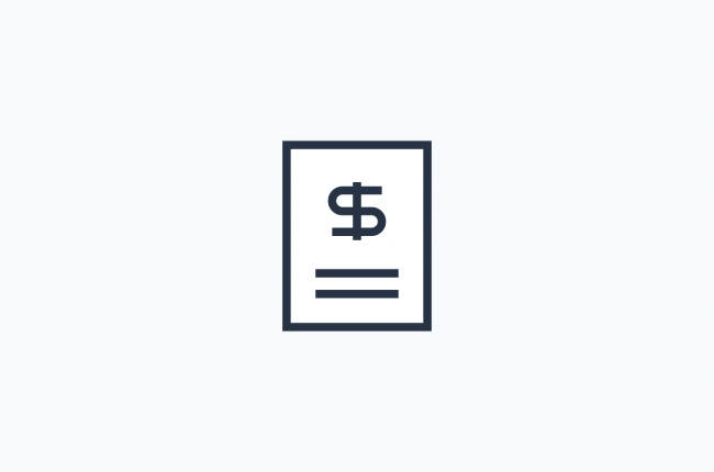 Icon of form with money symbol